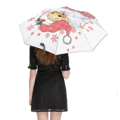 Retro Vintage Believe in Santa Claus Automatic Umbrella with Anti-UV Coating