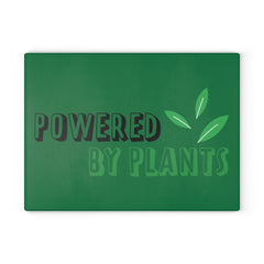 Vegan Vegetarian Powered by Plants Glass Cutting Board gift for Vegan or Vegetarians gift for Veggie Lover