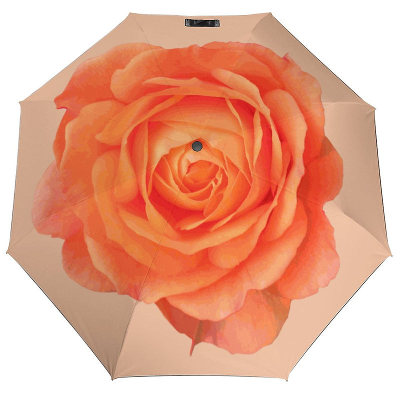 Orange Rose Auto Umbrella with Anti-UV Coating