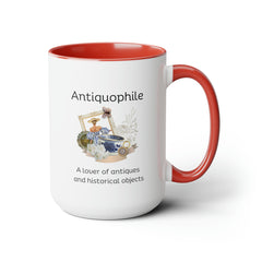 Funny Antique Mug Antiquophile Antique Lover Two-Tone Coffee Mugs, 15oz