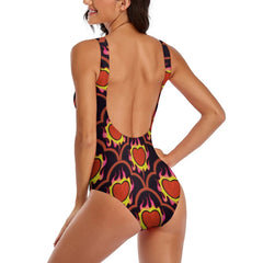 Burning Hearts One-Piece Women's Swimsuit Valentines