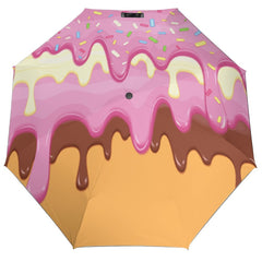 Melting Ice Cream Sprinkles Automatic Umbrella with Anti-UV Coating