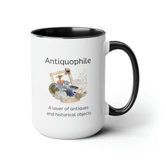 Funny Antique Mug Antiquophile Antique Lover Two-Tone Coffee Mugs, 15oz