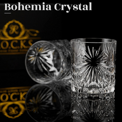 Luxurious Crystal Whiskey Glasses - Set of 2 Soleil Glass Tumblers (10.7oz) – Eco-Crystal, Gift-Ready