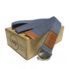 Maji Sports Bamboo Yoga Block & Strap Combo - Eco-Friendly Yoga Accessories for Flexibility & Stability