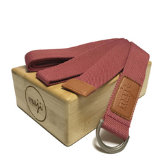 Maji Sports Bamboo Yoga Block & Strap Combo - Eco-Friendly Yoga Accessories for Flexibility & Stability