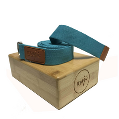 Maji Sports Bamboo Yoga Block & Strap Combo - Eco-Friendly Yoga Accessories for Flexibility & Stability