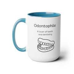 Odontophile Dentistry Teeth Lover Two-Tone Coffee Mugs, 15oz