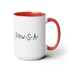 Pew.S.A. Bullet Holed Two-Tone Coffee Mug, 15oz