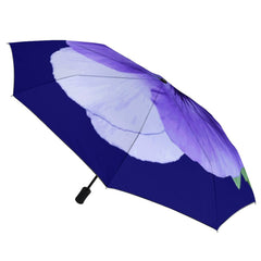 Purple Blue Pansy Auto Umbrella with PAnti-UV Coating