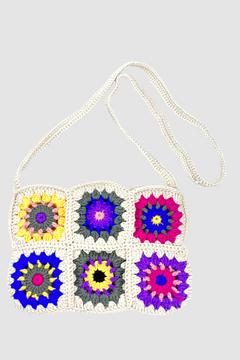 Stylish Crochet Squares Shoulder Bag – Trendy Boho Chic Accessory