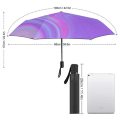 Pink and Purple Swirl Automatic Umbrella with Anti-UV Coating