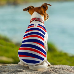 Red White and Blue Striped Mesh Pet Tank Top Vest Independance Day