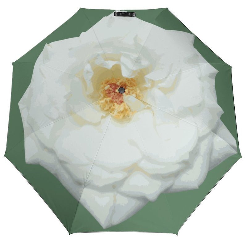 White Rose Auto Umbrella with Anti-UV Coating