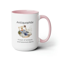 Funny Antique Mug Antiquophile Antique Lover Two-Tone Coffee Mugs, 15oz