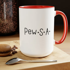 Pew.S.A. Bullet Holed Two-Tone Coffee Mug, 15oz