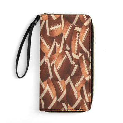 Football Lover's Leather Wallet with Wristlet Strap