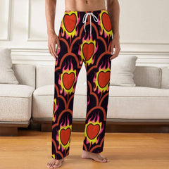 Burning Hearts Men's Pajamas Pants Valentines