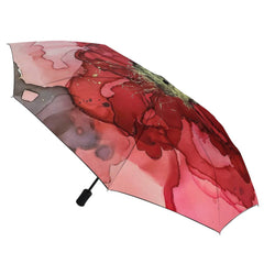 Red Poppy Flower Automatic Umbrella with Anti-UV Coating