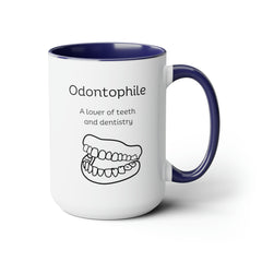 Odontophile Dentistry Teeth Lover Two-Tone Coffee Mugs, 15oz