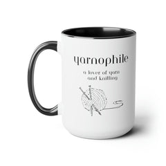 Yarnophile Yarn and Knitting Lover Two-Tone Coffee Mugs, 15oz