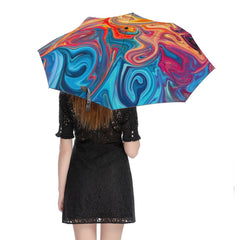 Painters Swirl Multi-Color Automatic Umbrella with Anti-UV Coating