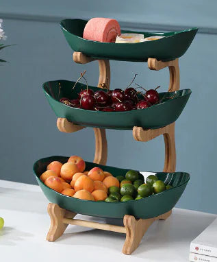 Bamboo 3 Tiered Tower for Fruit, Appetizers, Display Rack
