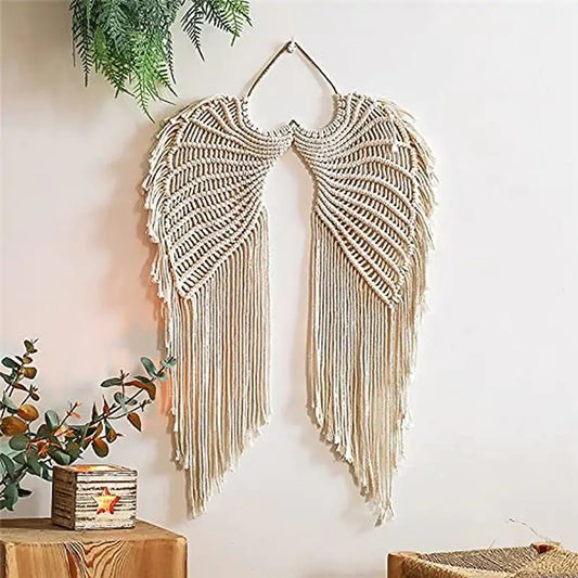 Boho Style Angel Wings Woven Hanging Décor Macrame