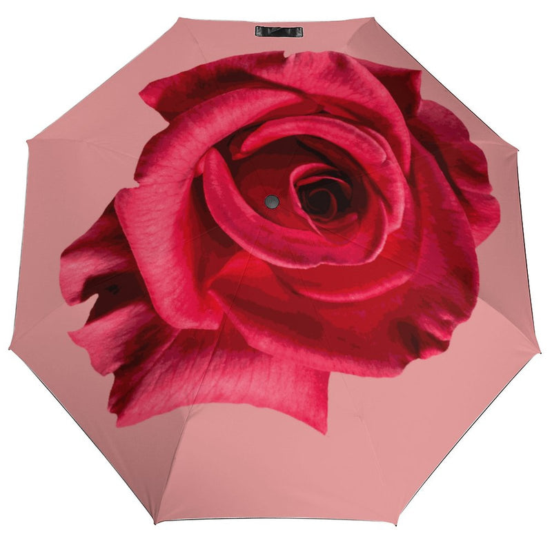 Red Rose Auto Umbrella with Anti-UV Coating