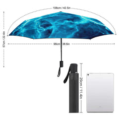 Blue Electricity Lightning Automatic Umbrella with Anti-UV Coating