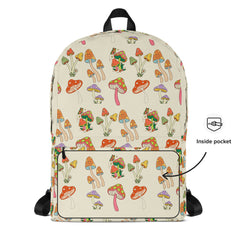 Fun Retro Groovy Mushroom Shrooms Pocket Backpack