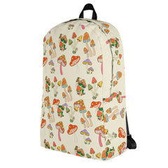 Fun Retro Groovy Mushroom Shrooms Pocket Backpack