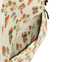 Fun Retro Groovy Mushroom Shrooms Pocket Backpack