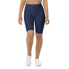 Navy Blue Stars Biker Shorts Regular and Plus Size