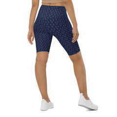 Navy Blue Stars Biker Shorts Regular and Plus Size