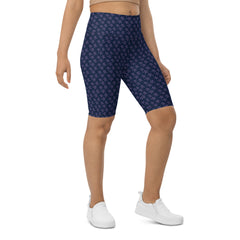 Navy Blue Stars Biker Shorts Regular and Plus Size