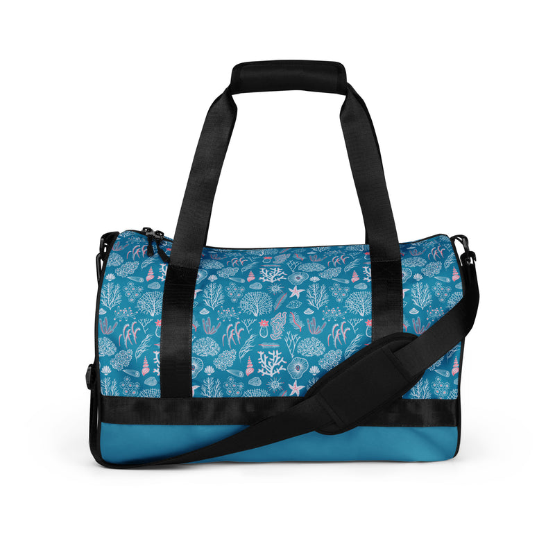 Turquoise Blue Sea Life All-over print gym bag