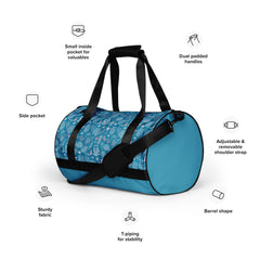 Turquoise Blue Sea Life All-over print gym bag