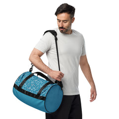 Turquoise Blue Sea Life All-over print gym bag