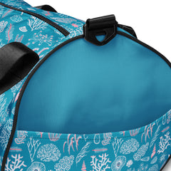 Turquoise Blue Sea Life All-over print gym bag