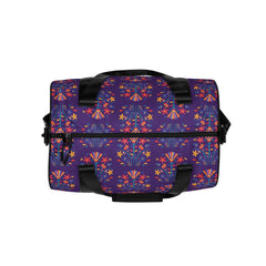 Purple Flower Power print gym bag Medium duffle sports bag workout bag, Yoga, Fitness, gift for her, gift for Mother's Day