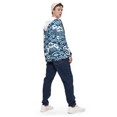 Blue Fish Abstract Windbreaker Light Spring Water-Resistant Jacket