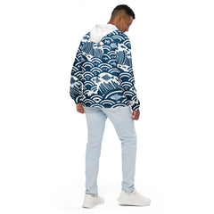 Blue Fish Abstract Windbreaker Light Spring Water-Resistant Jacket