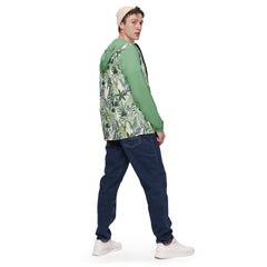 Tropical Greens Long Sleeve Zipper Men’s windbreaker Water-Resistant