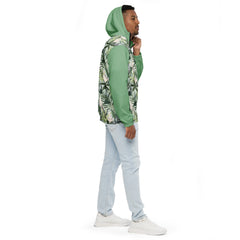 Tropical Greens Long Sleeve Zipper Men’s windbreaker Water-Resistant