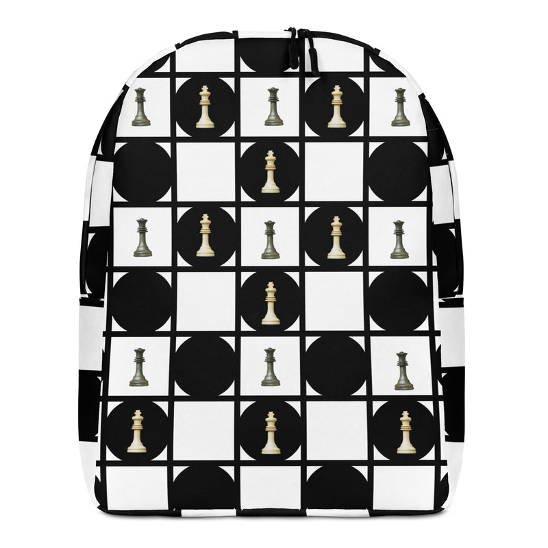 Black Queen White Queen Chess Board Minimalist Backpack