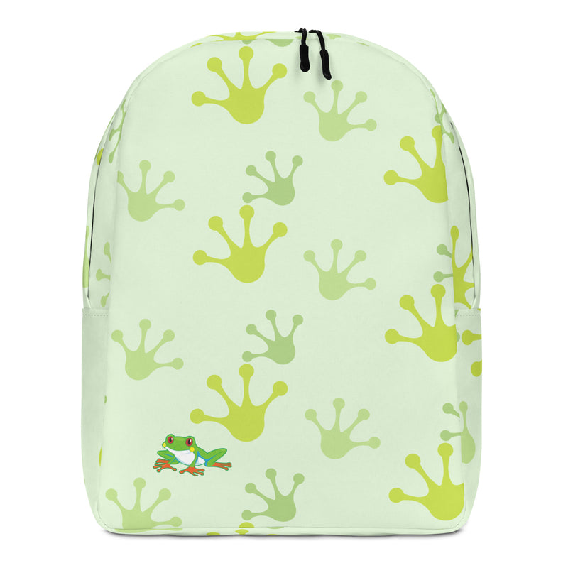 Cheeky Tree Frog Footprint Minimalist Backpack Gift for Someone who loves frogs frog lover