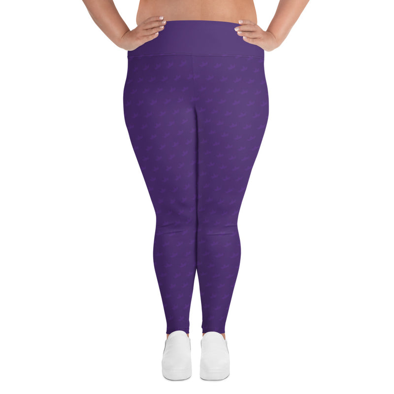 Purple Triangle Print Plus Size Leggings 2X to 6X