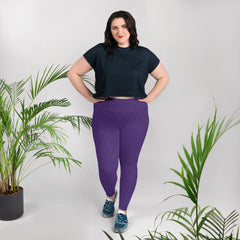 Purple Triangle Print Plus Size Leggings 2X to 6X