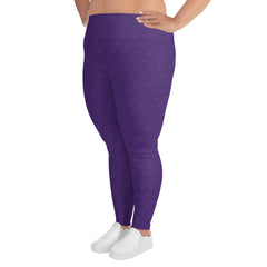 Purple Triangle Print Plus Size Leggings 2X to 6X